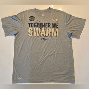 Nike NCAA Georgia Tech Yellow Jackets Basketball T-Shirt Men’s Size XXL Gray